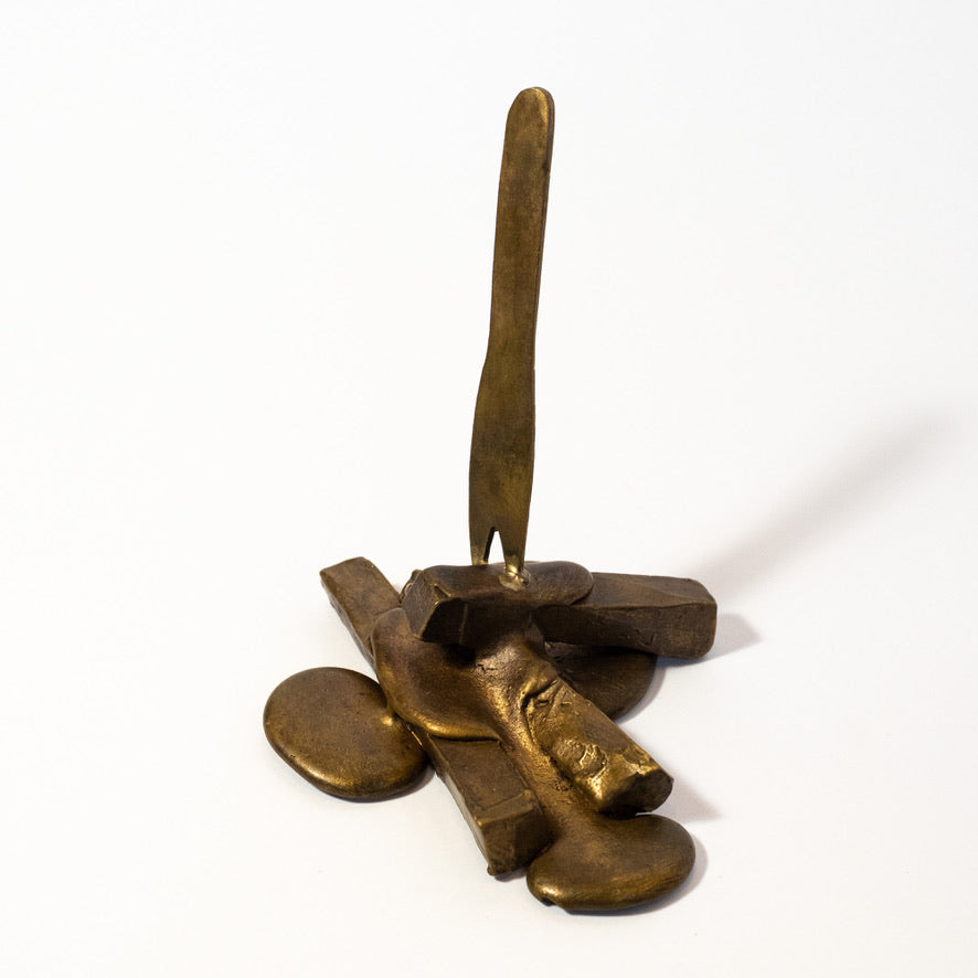 Bronzeskupltur "Little P." von Thomas Judisch, braun patinierte Bronze, serielles Unikat, Objekt 06