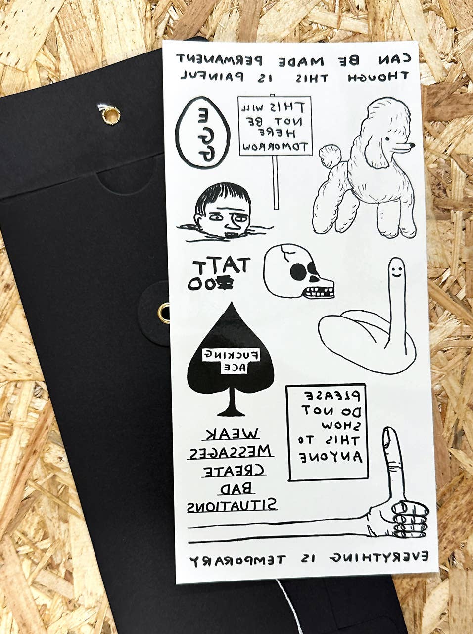 David Shrigley Temporäre Tattoos