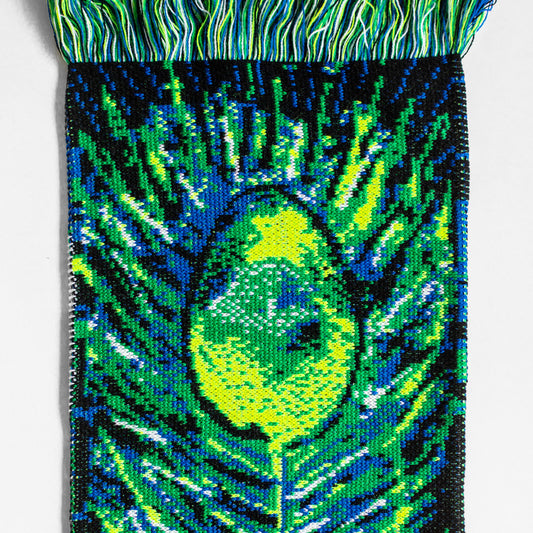 Schal "Pollux" von DAVI.IN x WAI - Detailansicht mit Pfauenauge