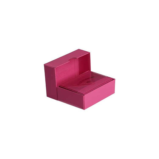 Crown Mill Karten- und Umschlagset in Fuchsia, geöffnet in farbiger Box.