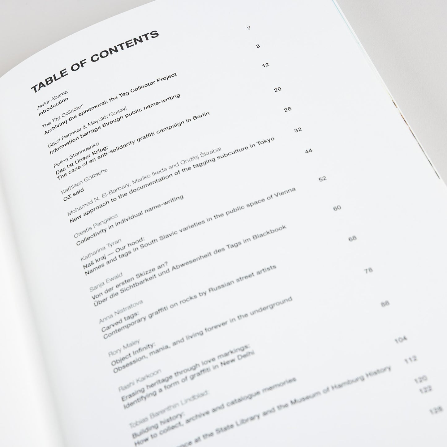 TAG Name writing in public space - Conference proceedings,