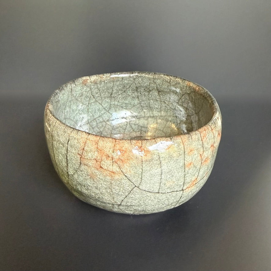 Bol à thé Raku – pièce unique fabriquée à la main en céramique Raku traditionnelle