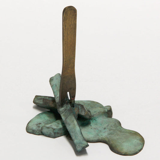 Bronzeskupltur "Little P." von Thomas Judisch, grün patinierte Bronze, serielles Unikat, Objekt 01