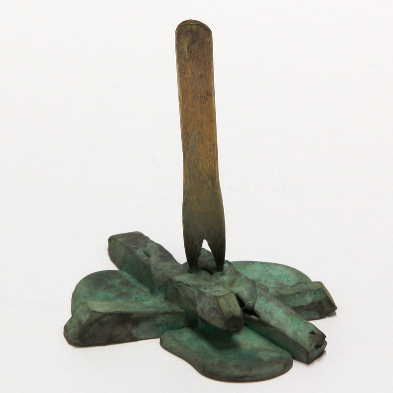 Bronzeskupltur "Little P." von Thomas Judisch, grün patinierte Bronze, serielles Unikat, Objekt 03