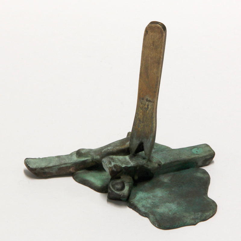 Bronzeskupltur "Little P." von Thomas Judisch, grün patinierte Bronze, serielles Unikat, Objekt 05